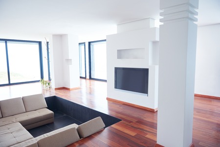 Architecture, Interior, modern apartment, wide living room in bright homeの写真素材