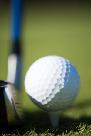 golf club and ball in grass on course preparing for shotの写真素材