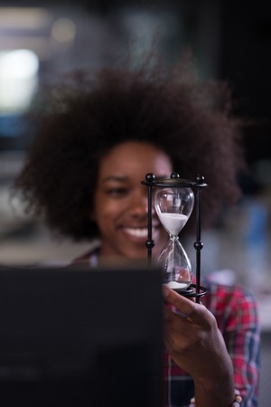 portrait of a young successful African American beautiful woman who enjoys spending a quality and...