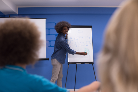 Young african american Speaker Seminar Corporate Business Meeting Conceptの写真素材