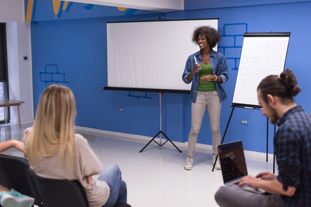 Young african american Speaker Seminar Corporate Business Meeting Conceptの写真素材