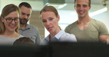 Group of business people discussing business plan  in the officeの写真素材