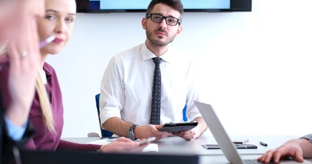 Business Partners Meeting In Modern Officeの写真素材