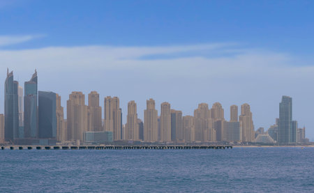 DUBAI UAE 2 FEBRUARY 2017 Panorama Dubai city. City centre, skyscrapers Sheikh Zayed Road. united...