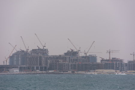 DUBAI UAE 2 FEBRUARY 2017 Panorama Dubai city. City centre, skyscrapers Sheikh Zayed Road. united arab emiratesのeditorial素材