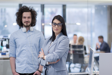 Portrait Of Successful Business people Entrepreneur At Busy startup Officeの写真素材