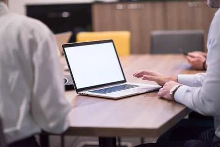 Group of a young business people discussing business plan at modern startup office buildingの写真素材