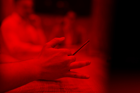 young businessman hand using pen closeup shotの写真素材