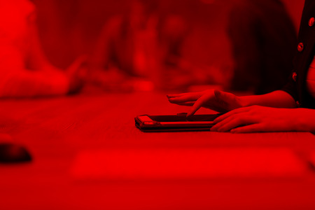 Businesswoman using tablet at the work in officeの写真素材