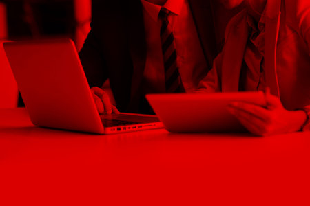 young business people group have meeting and working in modern bright office indoorの写真素材