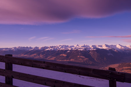 winter mountains beautiful alpine panoramic view snow capped European alps
