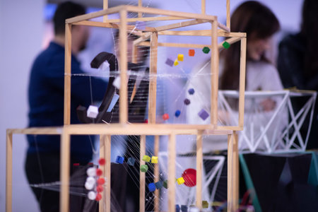 Abstract models printed by 3d printer close up Progressive modern additive technologyの写真素材