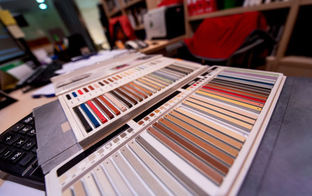Architect & Interior designer working table with equipment and material sample/ home renovation...