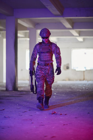modern warfare soldier in urban environment
