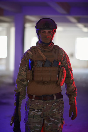 modern warfare soldier in urban environment
