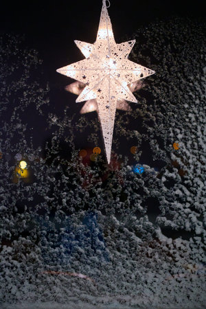 Star for lightning in the window and decoration during the winter time