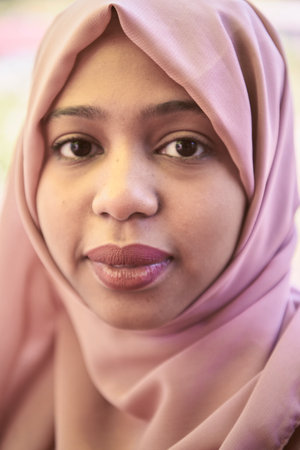 african muslim business woman portraitの写真素材