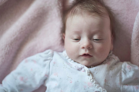 happy newborn little baby smilling