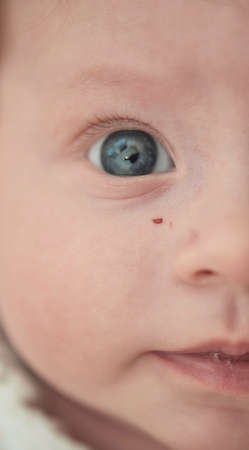 happy newborn little baby smillingの写真素材