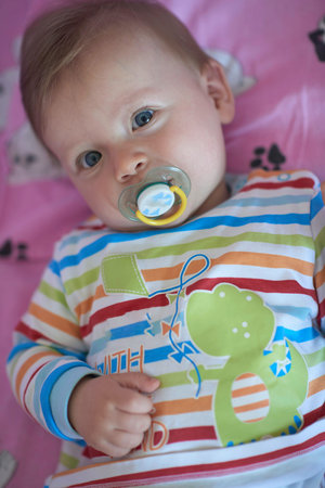 cute little newborn baby smilling