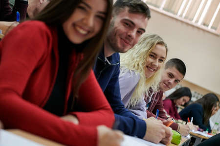 Students Gruop In the uni Amphitheatherの写真素材