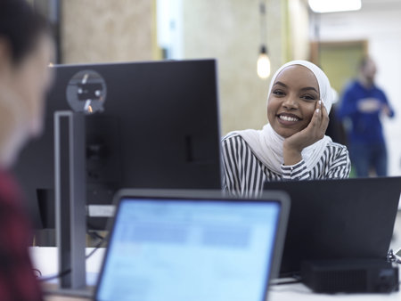 African muslim businesswoman portrait at office