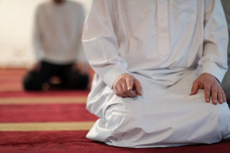 muslim prayer inside the mosque