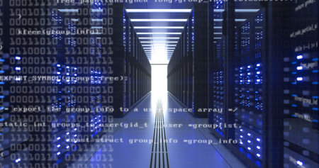 Data Center Computer Racks In Network Security Server Room Cryptocurrency Mining