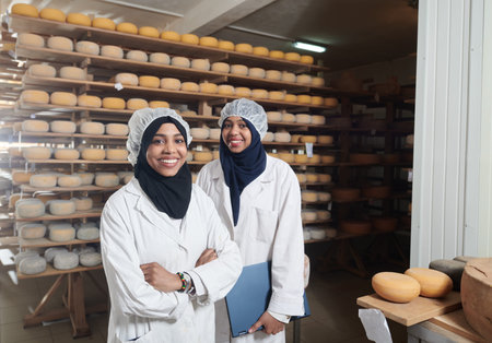 business woman team in local cheese production company