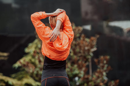 Fit attractive woman in sportswear stretching before jogging. Workout, sport, activity, fitness,...