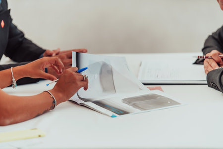 Business planning and presenting business strategiesの写真素材