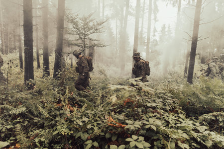 Soldiers squad was capture alive terrorist and interrogation them on them on special tactics violent wayの写真素材