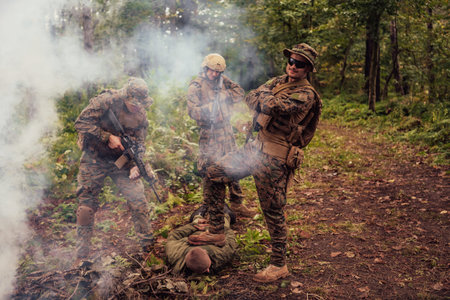 Soldiers squad was capture alive terrorist and interrogation them on them on special tactics violent...