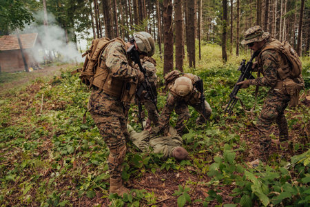 Soldiers squad was capture alive terrorist and interrogation them on them on special tactics violent...