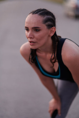 Close-Up Portrait of Determined Athlete Resting After Intense Workout