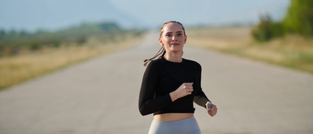 Focused Stride: Close-Up Capture of Intensely Running Athlete.の写真素材