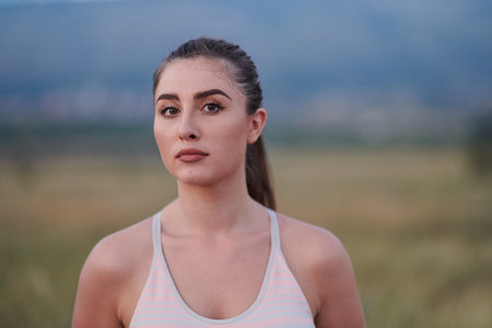 Close-Up Portrait of Determined Athlete Resting After Intense Workout