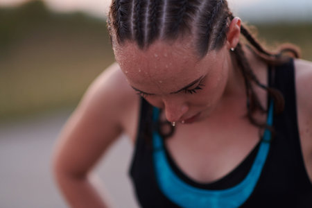 Close-Up Portrait of Determined Athlete Resting After Intense Workout