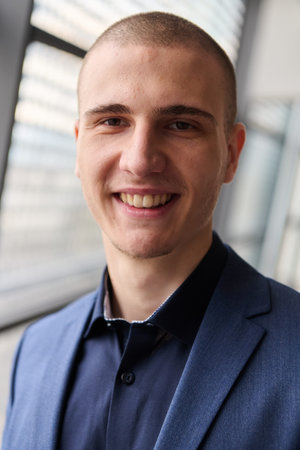 Young Successful Business Entrepreneur in Modern Conference Settingの写真素材