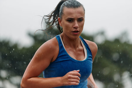 Unstoppable: A Determined Athlete Trains Through the Rain in Pursuit of Marathon Glory