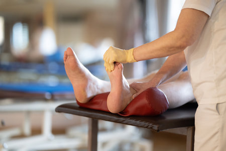 Physiotherapy Treatment in a Rehabilitation Centerの写真素材