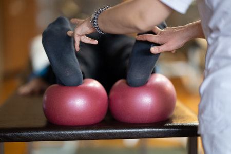 Physiotherapy Treatment in a Rehabilitation Centerの写真素材