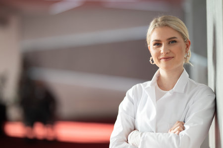 Portrait of confident female doctorの写真素材