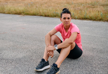 Athletic Woman Preparing for Morning Run