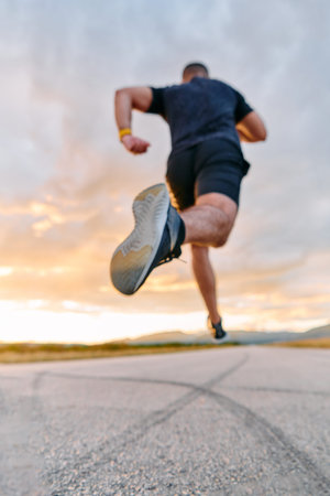 Sunset Runner Embracing the Serenity of Dusk with Every Stride