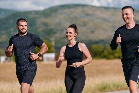 Preparation of the athletic team for the Athletic Marathon Journeyの写真素材