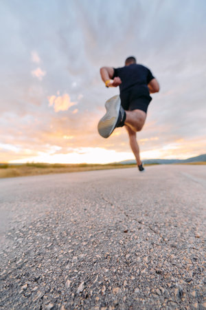 Sunset Runner Embracing the Serenity of Dusk with Every Stride