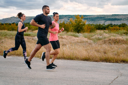 Preparation of the athletic team for the Athletic Marathon Journeyの写真素材