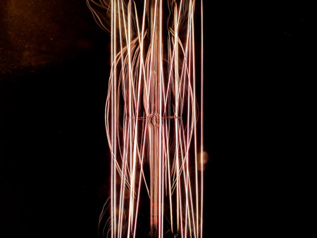 Macro closeup of vintage Edison incandescent light bulbの写真素材