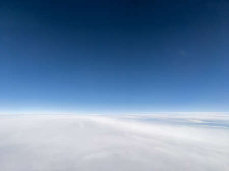 Aerial view above layer of altostratus cloudsの写真素材
